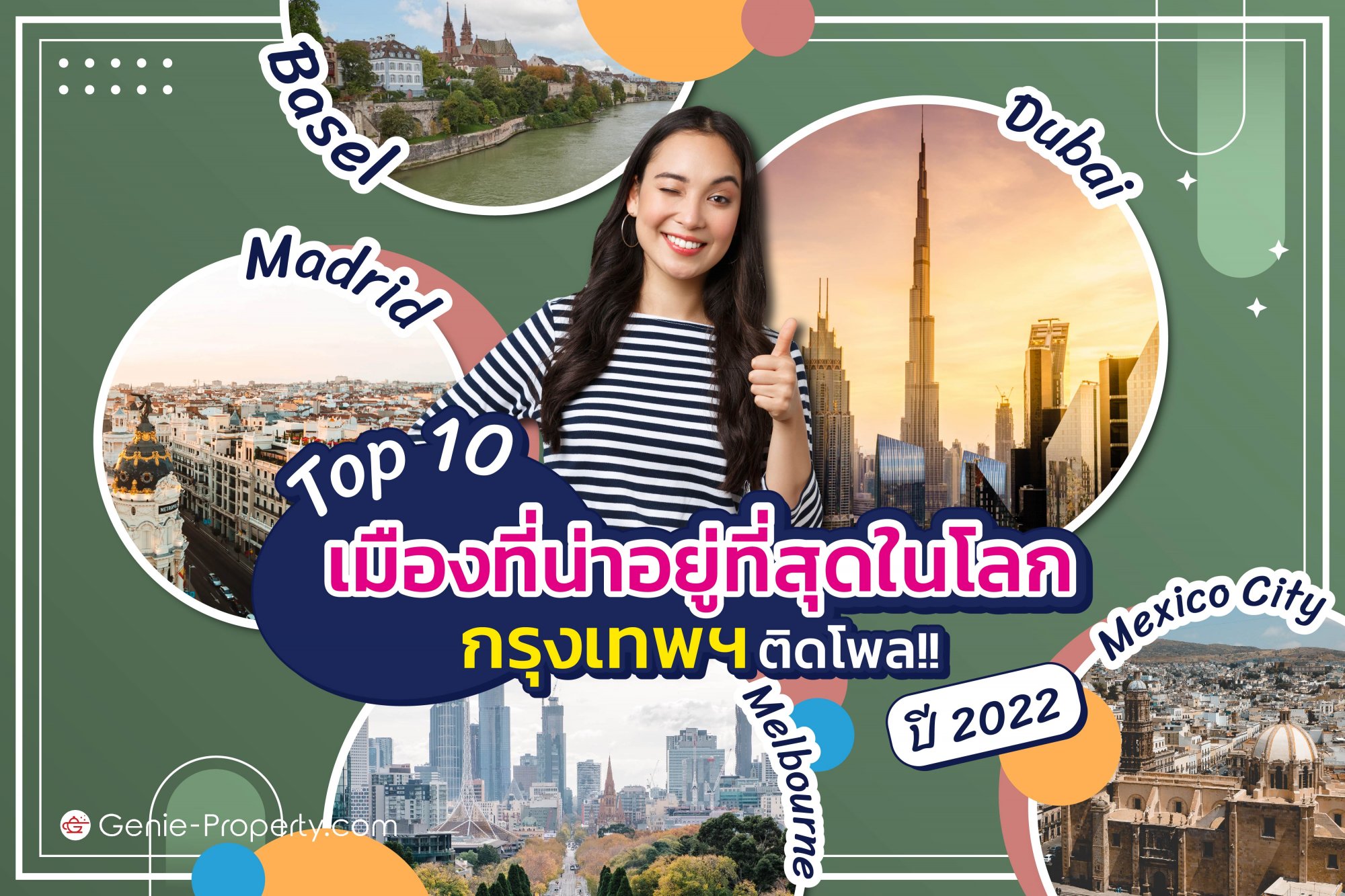 image for Top 10 เมืองที่น่าอยู่ที่สุดในโลก ปี 2022 กรุงเทพฯ ติดโพล!!