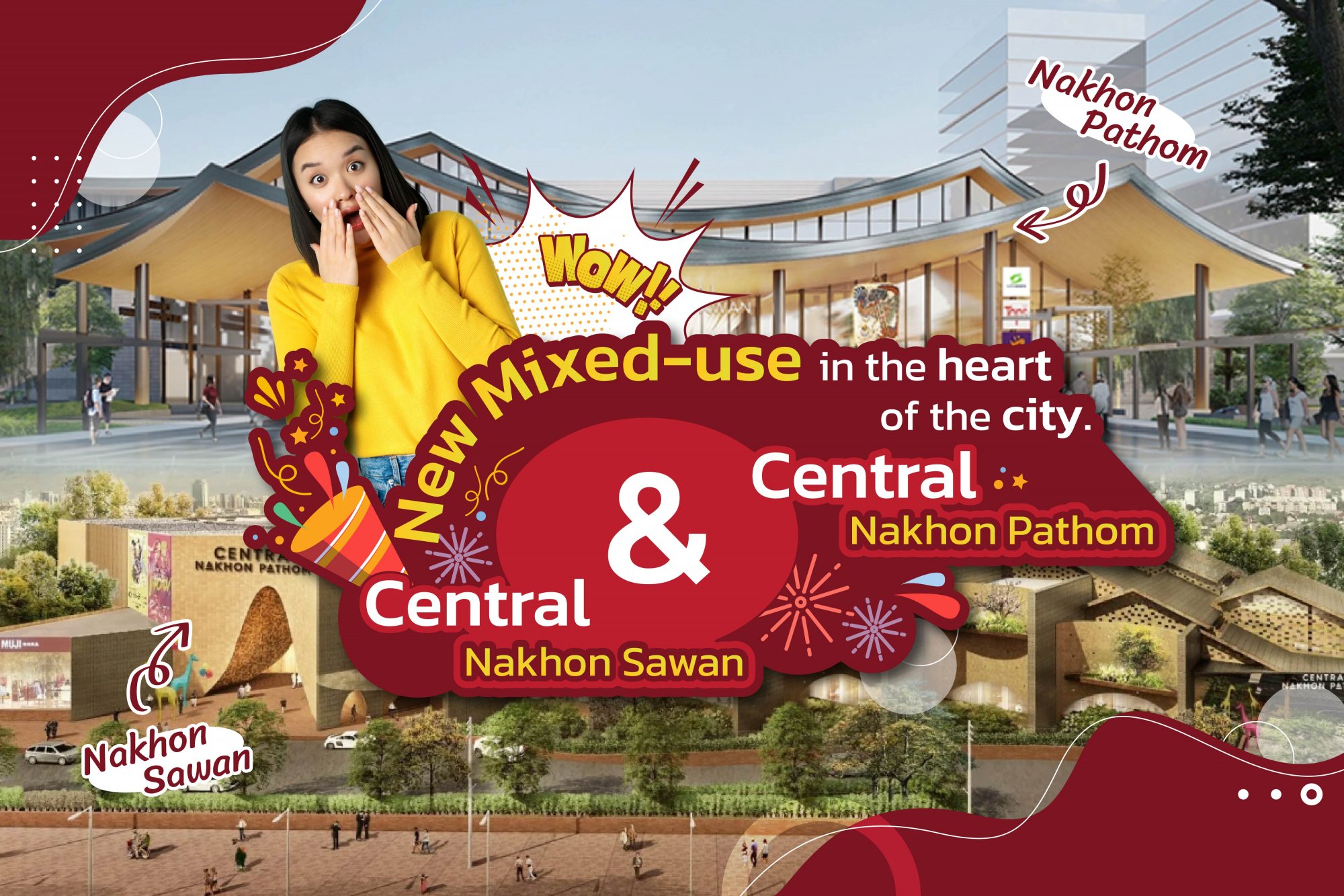 image for Explore the new Miexd-use in the heart of the city, Central Nakhon Pathom & Central Nakhon Sawan.