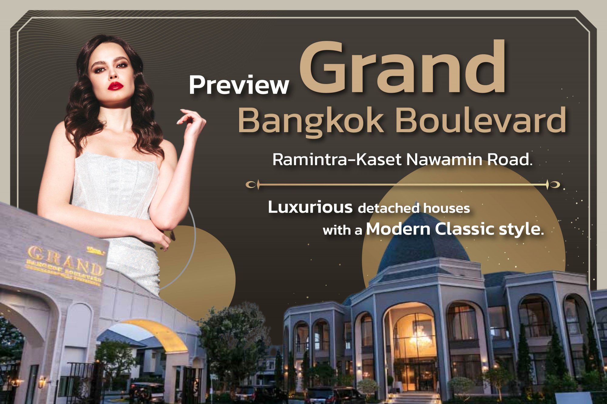 image for Preview of Grand Bangkok Boulevard, Ram Inthra - Kaset Nawamin. Luxurious detached houses with a Modern Classic style.